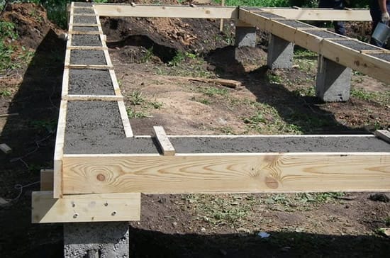 Образец устройства ростверка столбчатого фундамента