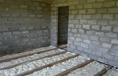 Утепление бетонного пола напыляемыми материалами