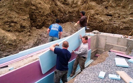 Утепление фундамента изнутри