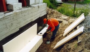Утепление фундамента пенополистиролом