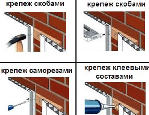 Варианты крепежа пластиковых панелей