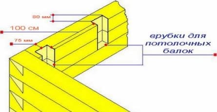 Врубки для потолочных балок