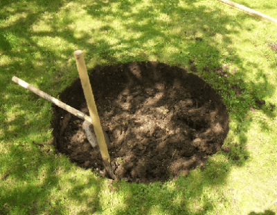 Диаметр должен быть немного больше бетонного кольца