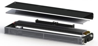 Внешний вид встраиваемого водяного конвектора