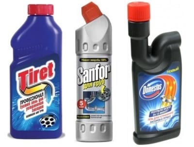 Как устранить засор в ванной с помощью химических средств