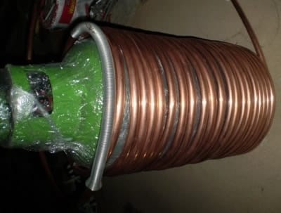 Змеевик из медной трубки для теплового насоса "воздух-вода"