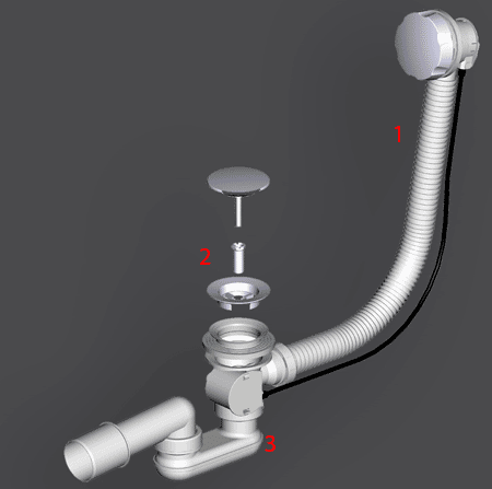 Установка сифона для акриловой ванны