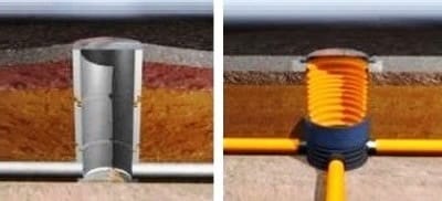 Бетонный и пластиковый колодцы